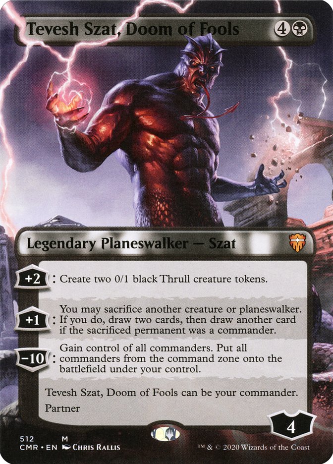 Tevesh Szat, Doom of Fools (Borderless) [Commander Legends] | Devastation Store