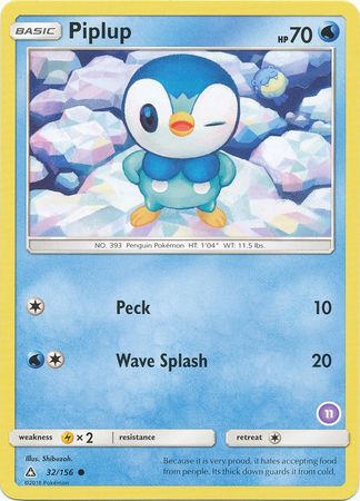 Piplup (32/156) (Deck Exclusive #11) [Sun & Moon: Trainer Kit - Alolan Sandslash] | Devastation Store