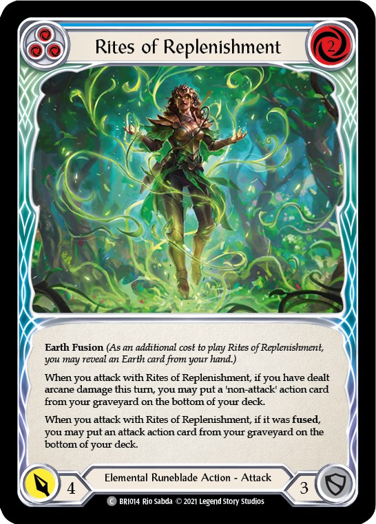 Rites of Replenishment (Blue) [BRI014] (Tales of Aria Briar Blitz Deck)  1st Edition Normal | Devastation Store