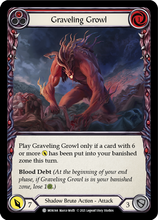 Graveling Growl (Red) [MON144] 1st Edition Normal - Devastation Store | Devastation Store