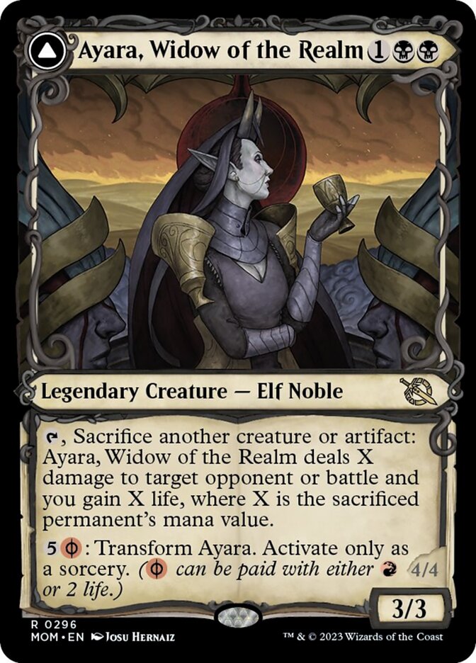 Ayara, Widow of the Realm // Ayara, Furnace Queen (Showcase Planar Booster Fun) [March of the Machine] | Devastation Store