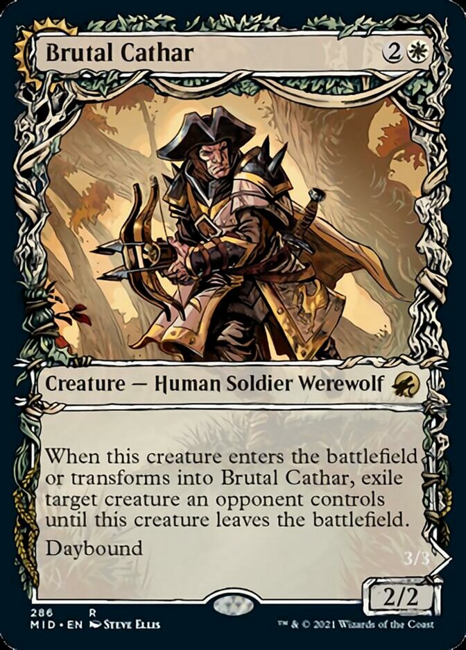 Brutal Cathar // Moonrage Brute (Showcase Equinox) [Innistrad: Midnight Hunt] | Devastation Store