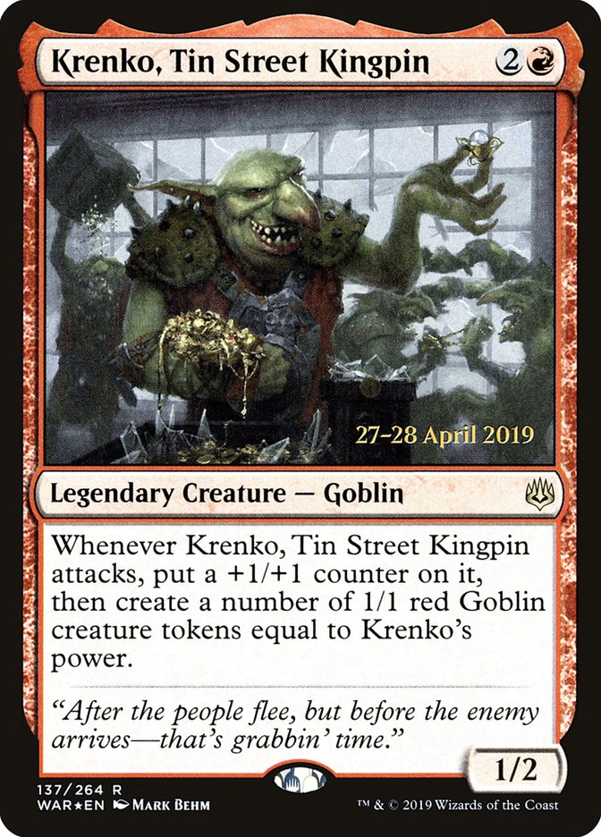 Krenko, Tin Street Kingpin  [War of the Spark Prerelease Promos] | Devastation Store