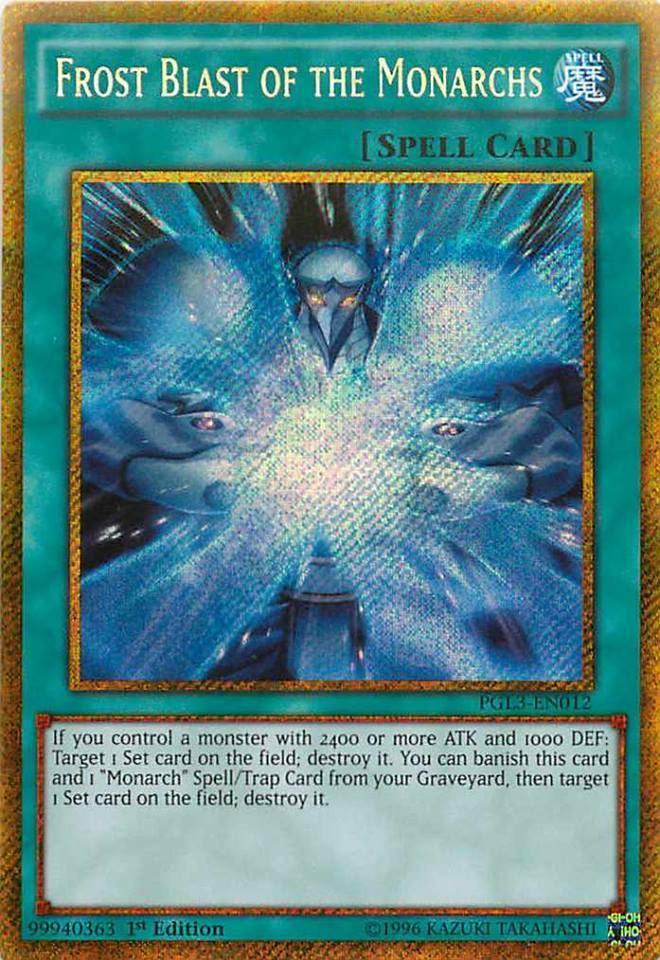 Frost Blast of the Monarchs [PGL3-EN012] Gold Secret Rare | Devastation Store