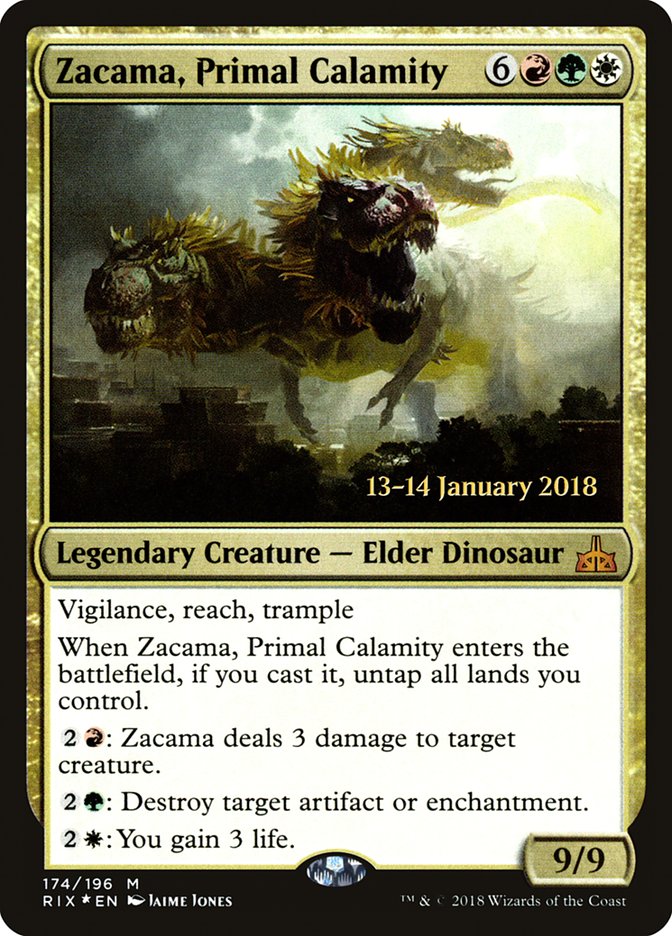 Zacama, Primal Calamity [Rivals of Ixalan Prerelease Promos] | Devastation Store