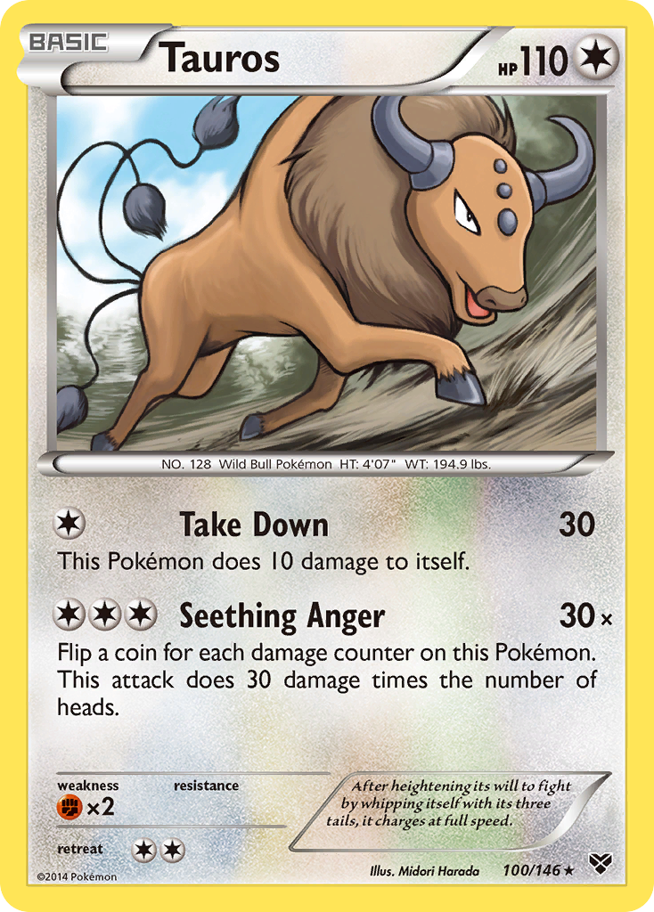 Tauros (100/146) [XY: Base Set] | Devastation Store