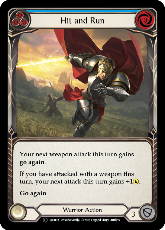 Hit and Run (Blue) (Rainbow Foil) [CRU093-RF] Unlimited Rainbow Foil | Devastation Store
