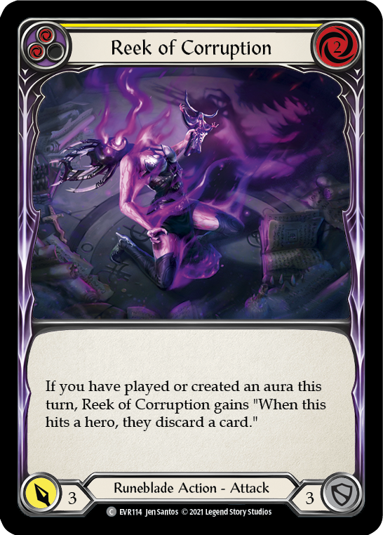 Reek of Corruption (Yellow) [EVR114] (Everfest)  1st Edition Rainbow Foil | Devastation Store
