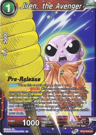 Jiren, the Avenger (BT14-018) [Cross Spirits Prerelease Promos] | Devastation Store