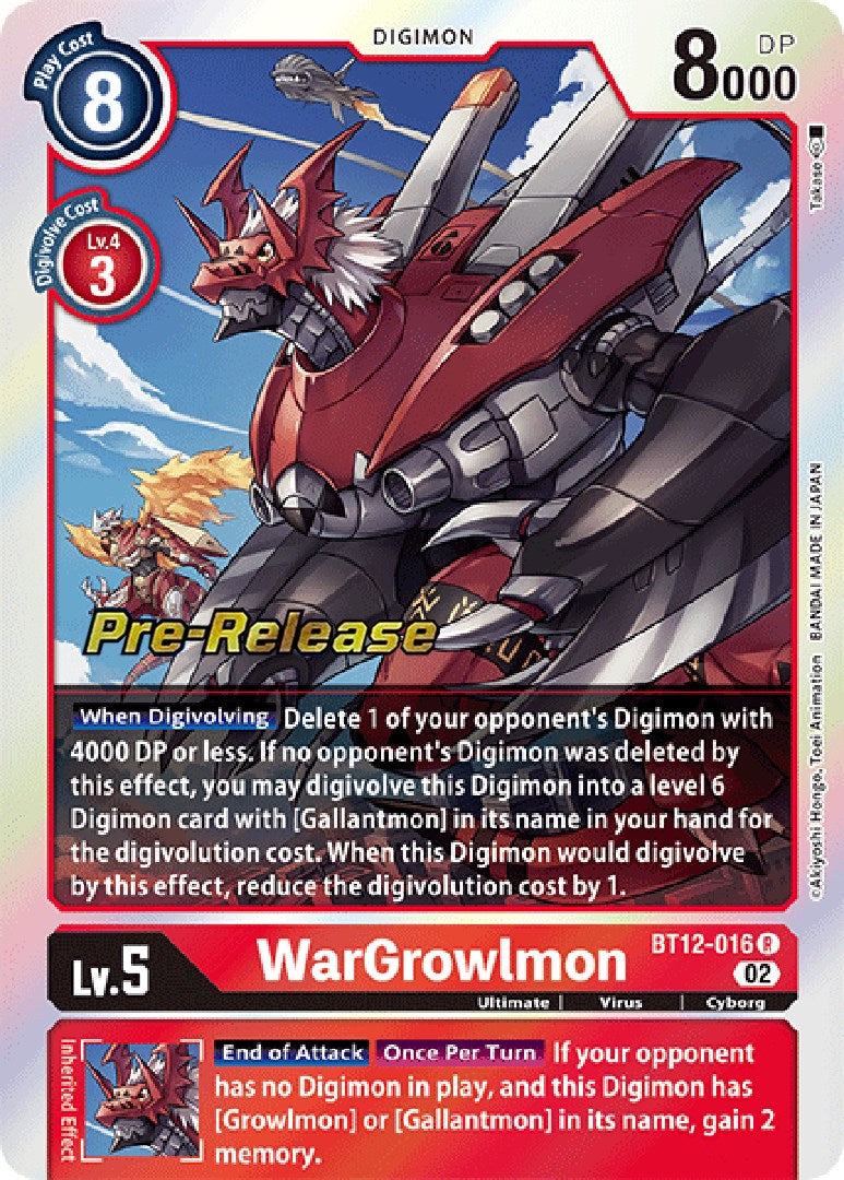 WarGrowlmon [BT12-016] [Across Time Pre-Release Cards] | Devastation Store