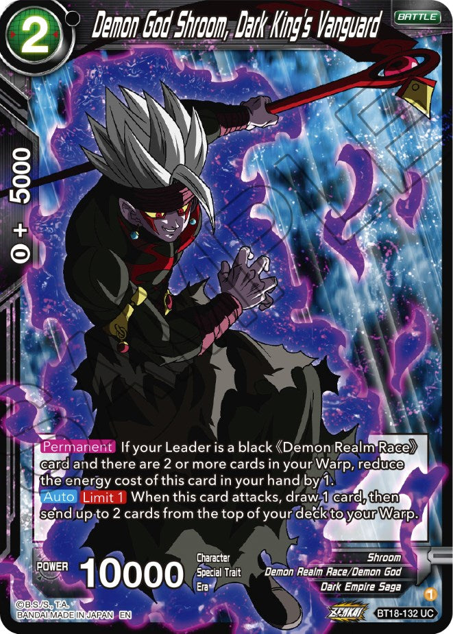 Demon God Shroom, Dark King's Vanguard (BT18-132) [Dawn of the Z-Legends] | Devastation Store