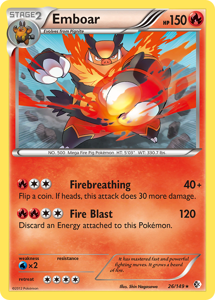 Emboar (26/149) [Black & White: Boundaries Crossed] | Devastation Store