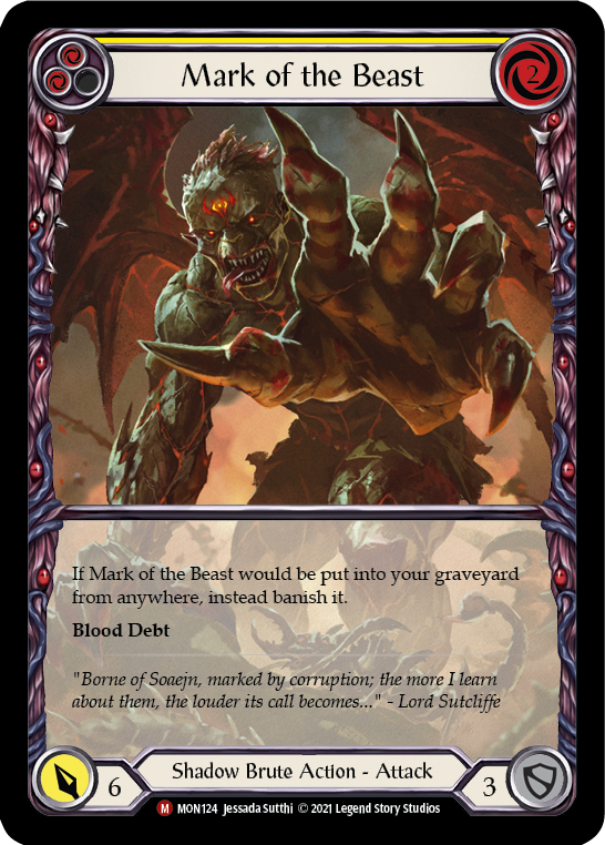 Mark of the Beast (Extended Art Rainbow Foil) [MON124-EA] 1st Edition Rainbow Foil - Devastation Store | Devastation Store