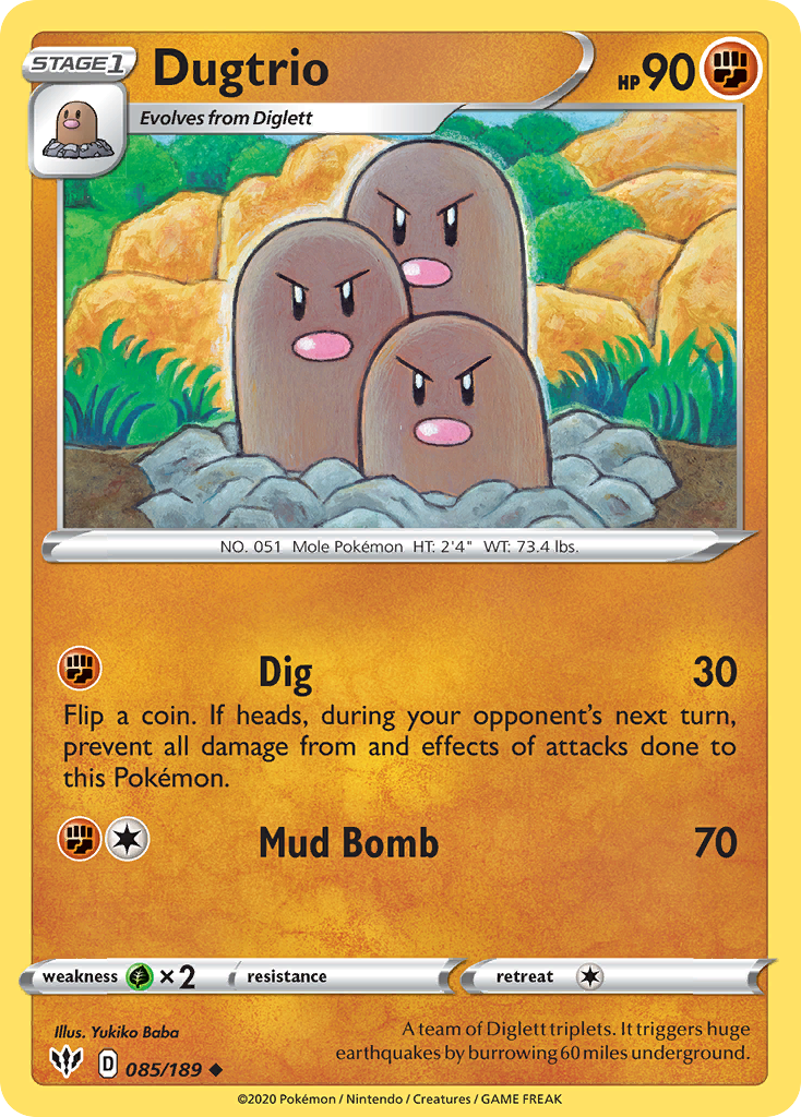 Dugtrio (085/189) [Sword & Shield: Darkness Ablaze] | Devastation Store