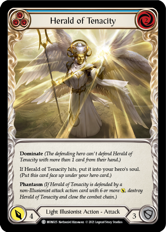 Herald of Tenacity (Blue) [MON025] 1st Edition Normal - Devastation Store | Devastation Store