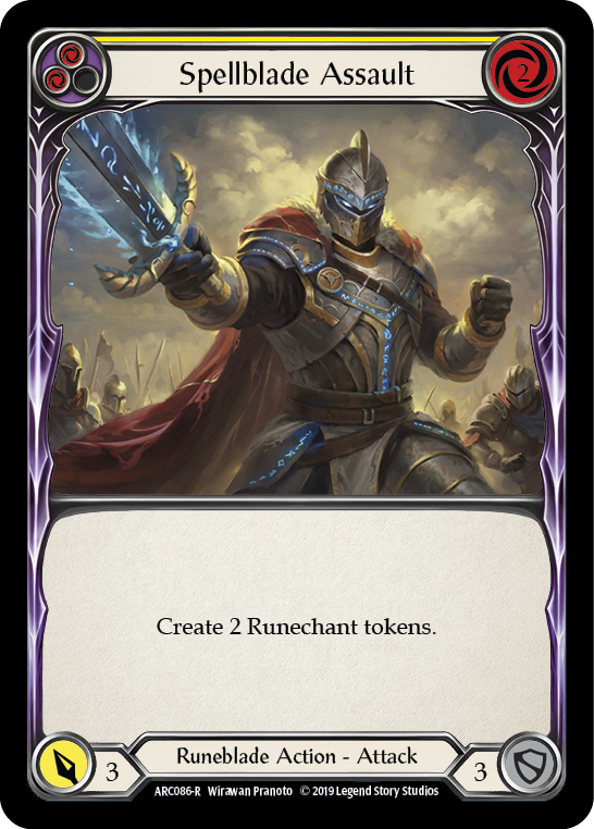 Spellblade Assault (Yellow) [ARC086-R] 1st Edition Rainbow Foil - Devastation Store | Devastation Store