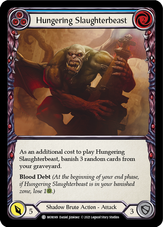 Hungering Slaughterbeast (Blue) (Rainbow Foil) [MON149-RF] 1st Edition Rainbow Foil - Devastation Store | Devastation Store