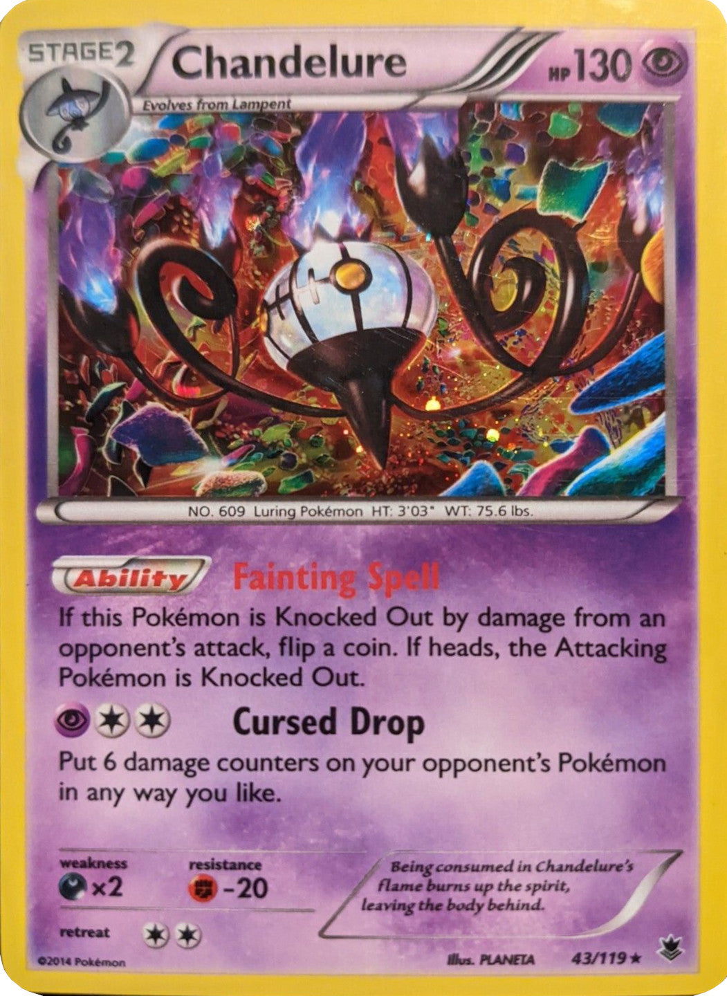 Chandelure (43/119) (Cosmos Holo) [XY: Phantom Forces] | Devastation Store