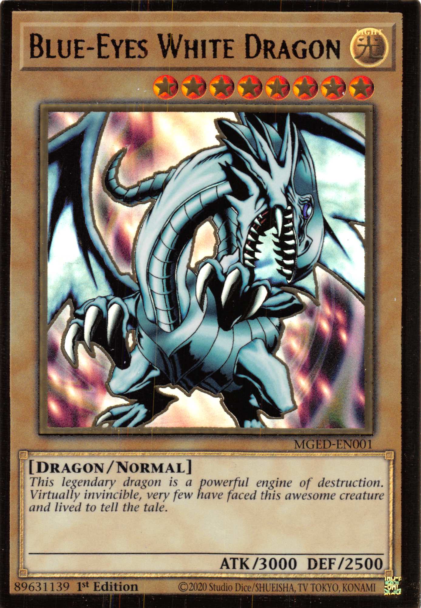 Blue-Eyes White Dragon (Alternate Art) [MGED-EN001] Gold Rare | Devastation Store