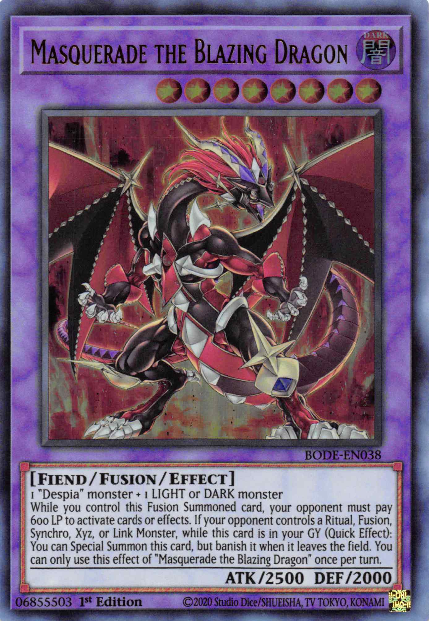Masquerade the Blazing Dragon [BODE-EN038] Ultra Rare | Devastation Store
