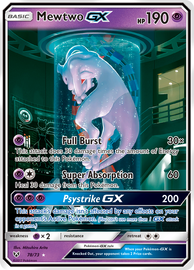 Mewtwo GX (78/73) [Sun & Moon: Shining Legends] | Devastation Store