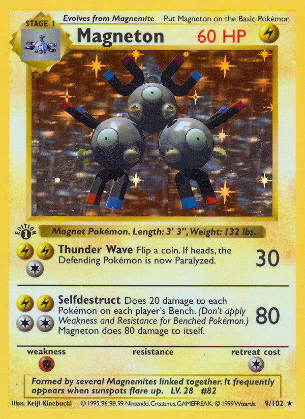 Magneton (9/102) (Shadowless) [Base Set 1st Edition] | Devastation Store