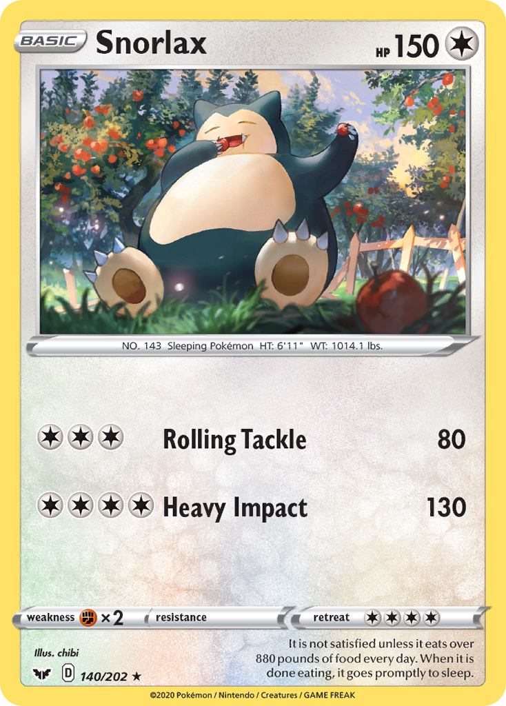 Snorlax (140/202) [Sword & Shield: Base Set] | Devastation Store