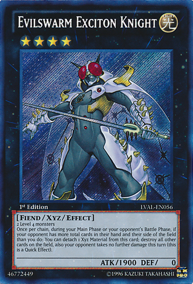 Evilswarm Exciton Knight [LVAL-EN056] Secret Rare | Devastation Store