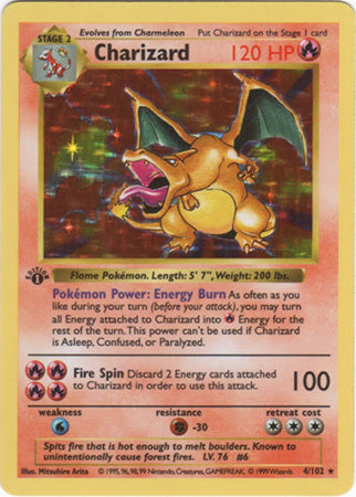 Charizard (4/102) (Shadowless) [Base Set 1st Edition] | Devastation Store