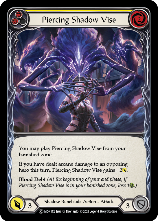 Piercing Shadow Vise (Yellow) (Rainbow Foil) [U-MON172-RF] Unlimited Edition Rainbow Foil | Devastation Store