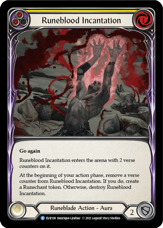 Runeblood Incantation (Yellow) [EVR108] (Everfest)  1st Edition Rainbow Foil | Devastation Store