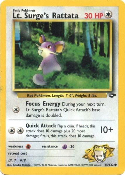 Lt. Surge's Rattata (85/132) [Gym Challenge Unlimited] | Devastation Store