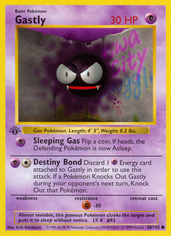 Gastly (50/102) (Shadowless) [Base Set 1st Edition] | Devastation Store