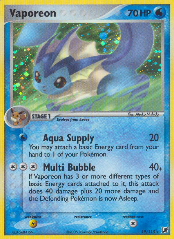 Vaporeon (19/115) [EX: Unseen Forces] | Devastation Store