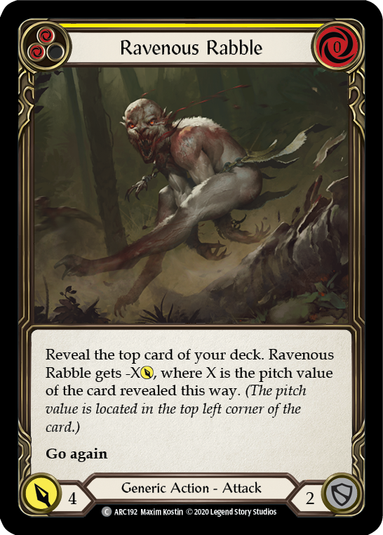 Ravenous Rabble (Yellow) [ARC192] Unlimited Edition Rainbow Foil - Devastation Store | Devastation Store