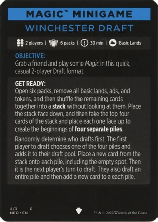Winchester Draft (Magic Minigame) [Kamigawa: Neon Dynasty Minigame] | Devastation Store