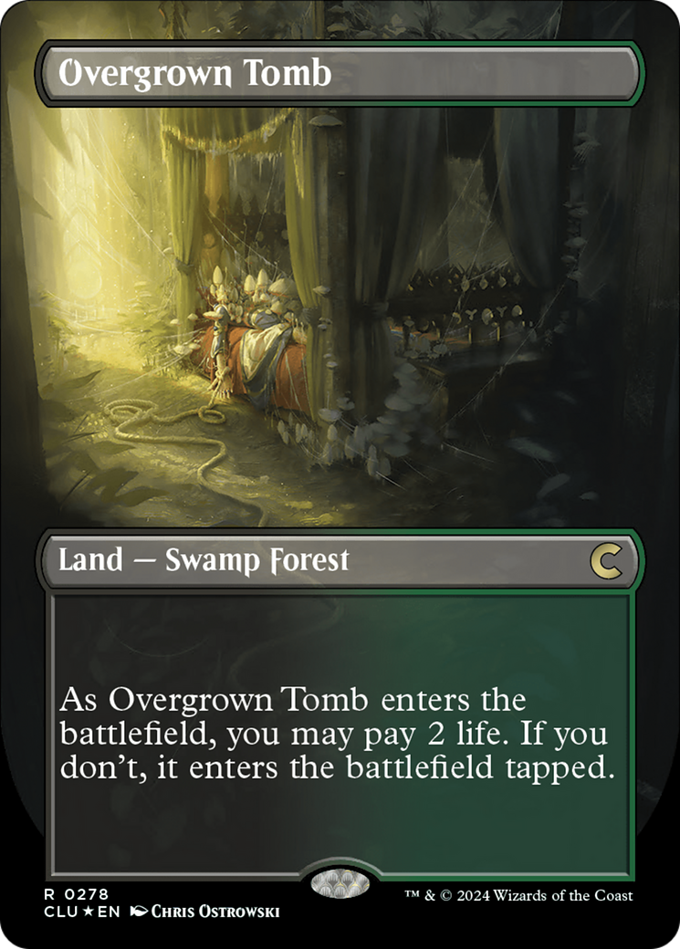 Overgrown Tomb (Borderless) [Ravnica: Clue Edition] | Devastation Store