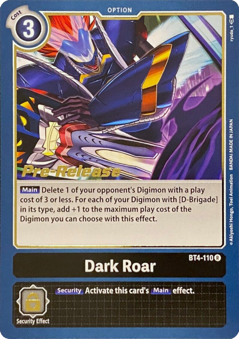 Dark Roar [BT4-110] [Great Legend Pre-Release Promos] | Devastation Store