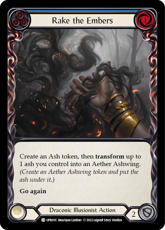 Rake the Embers (Blue) [UPR035] (Uprising)  Rainbow Foil | Devastation Store