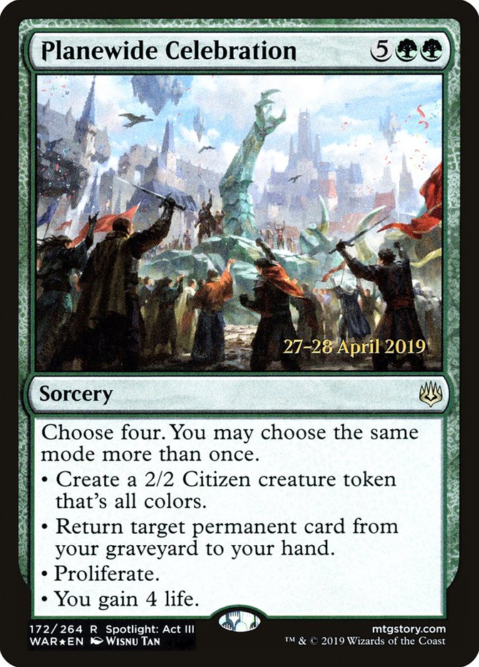 Planewide Celebration  [War of the Spark Prerelease Promos] | Devastation Store