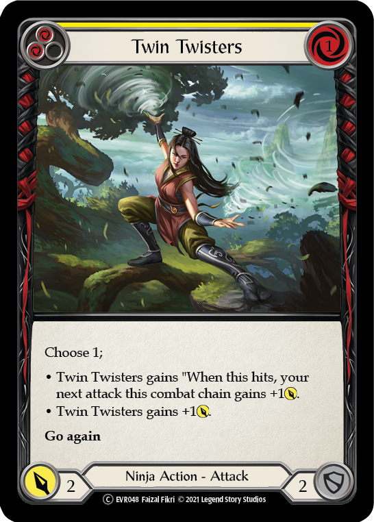 Twin Twisters (Yellow) [EVR048] (Everfest)  1st Edition Rainbow Foil | Devastation Store