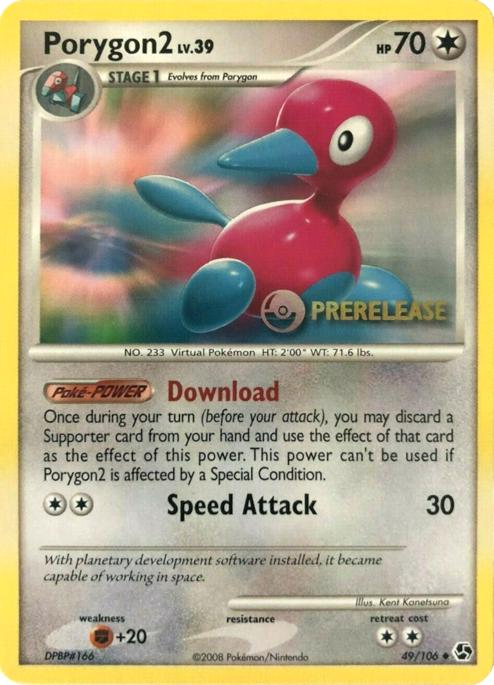 Porygon2 (49/106) (Prerelease Promo) [Diamond & Pearl: Black Star Promos] | Devastation Store