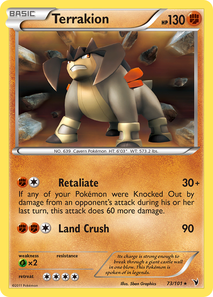 Terrakion (73/101) [Black & White: Noble Victories] | Devastation Store