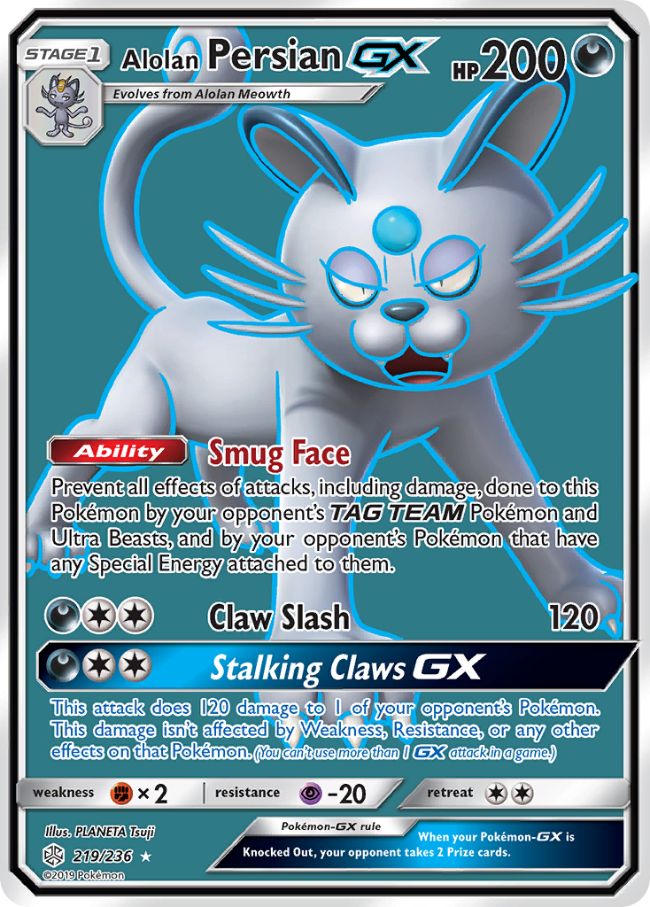 Alolan Persian GX (219/236) [Sun & Moon: Cosmic Eclipse] | Devastation Store