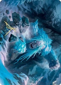 Icehide Troll Art Card (Gold-Stamped Signature) [Kaldheim: Art Series] | Devastation Store