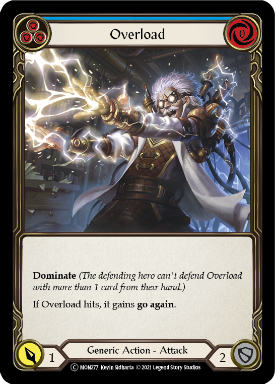 Overload (Blue) (Rainbow Foil) [U-MON277-RF] Unlimited Edition Rainbow Foil | Devastation Store