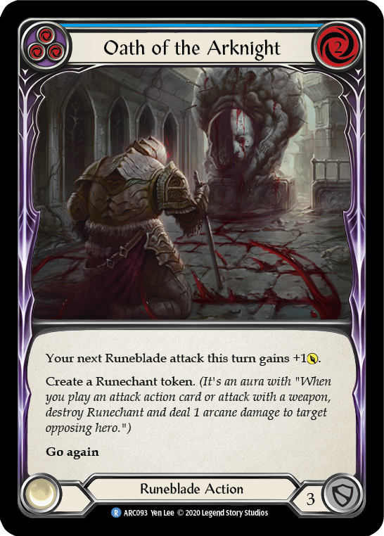 Oath of the Arknight (Blue) [ARC093] Unlimited Edition Rainbow Foil - Devastation Store | Devastation Store
