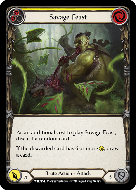 Savage Feast (Yellow) [WTR015-R] Alpha Print Rainbow Foil - Devastation Store | Devastation Store