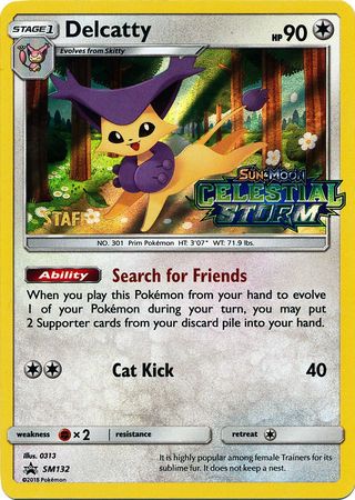 Delcatty (SM132) (Staff Prerelease Promo) [Sun & Moon: Black Star Promos] | Devastation Store