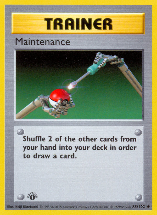 Maintenance (83/102) (Shadowless) [Base Set 1st Edition] | Devastation Store